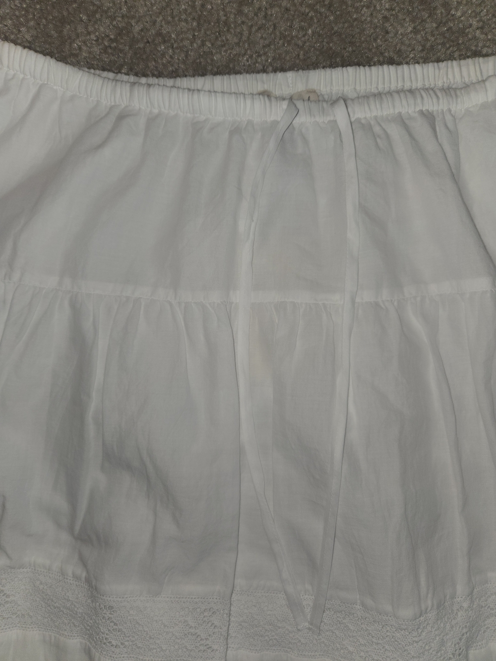 NWT Universal Thread White Tiered Maxi Skirt with Lace Trim - Picture 3 of 6